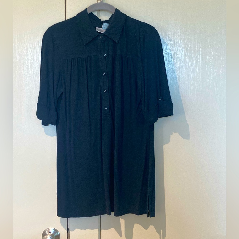 Chicos Woman’s Flowy 1/2 Button Down Shirt Size 1